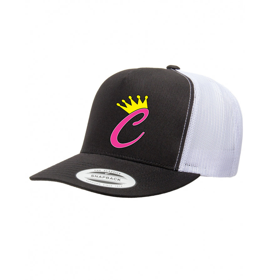 Corona Softball Snapback Trucker Hat - Black/White (Style 4)