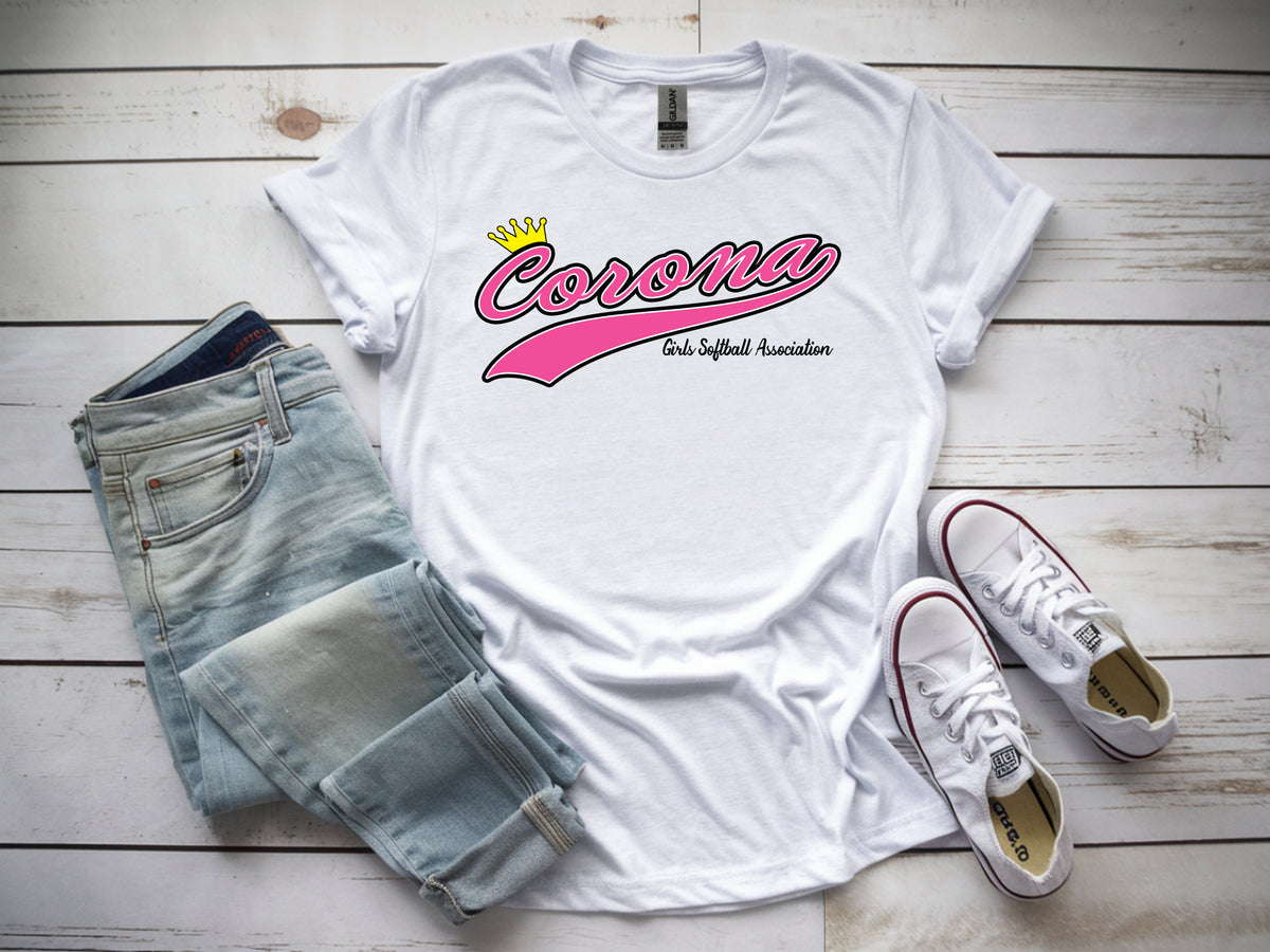 Corona Softball Softstyle T-Shirt - White (Style 1)