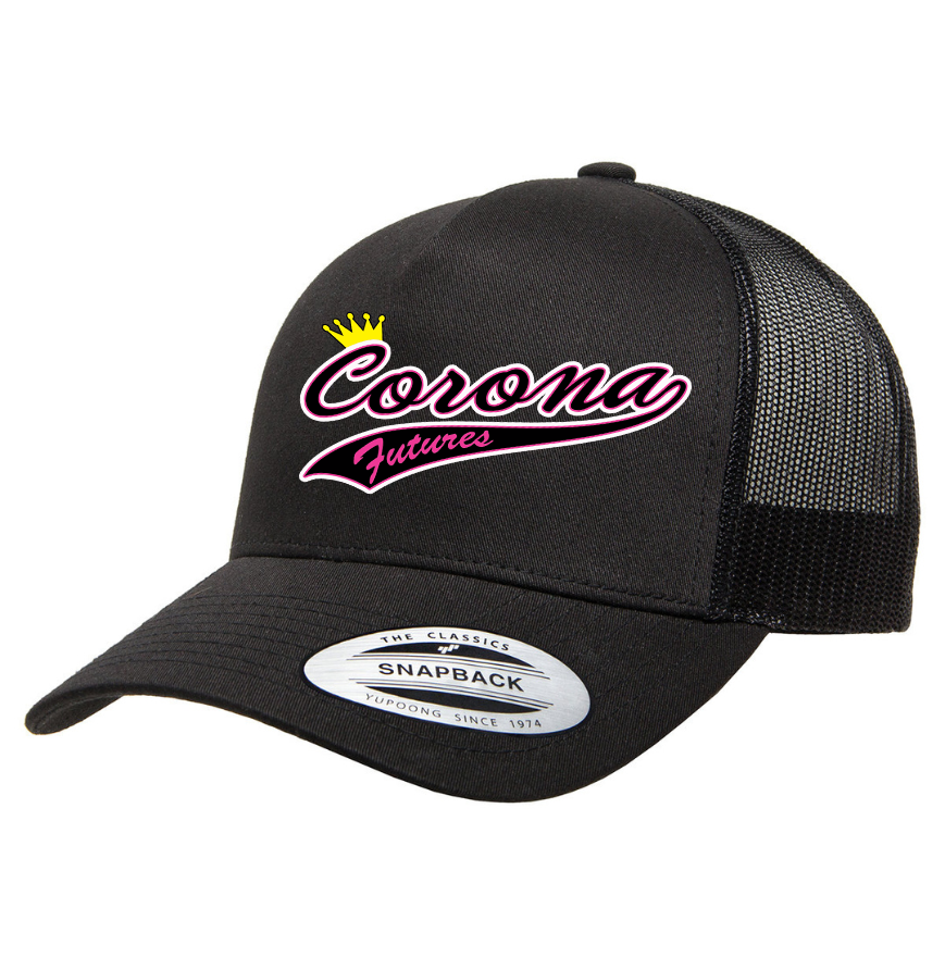 Corona Futures Snapback Trucker Hat - Black (Style 4)