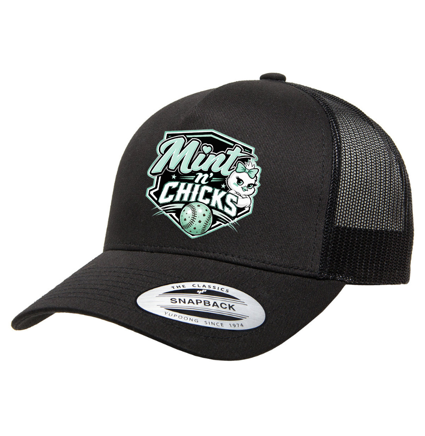 Mint N' Chicks Snapback Trucker Hat - Black