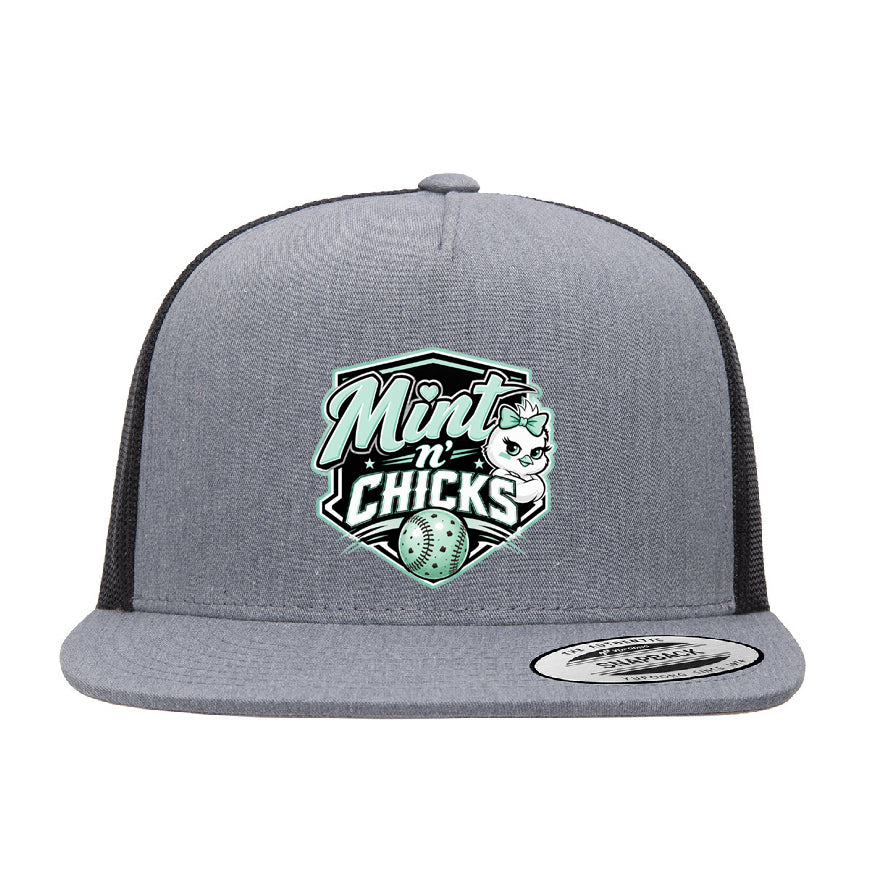 Mint N' Chicks Snapback Trucker Hat - Gray/Black