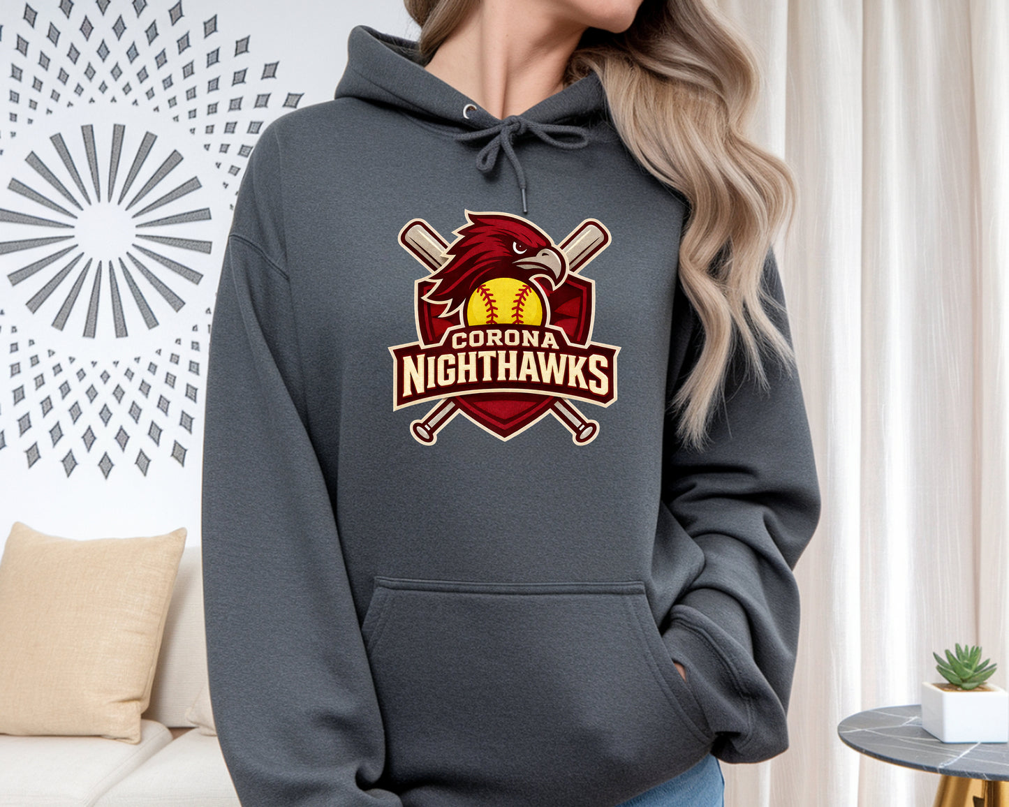 Nighthawks Pullover Hoodie - Charcoal Gray