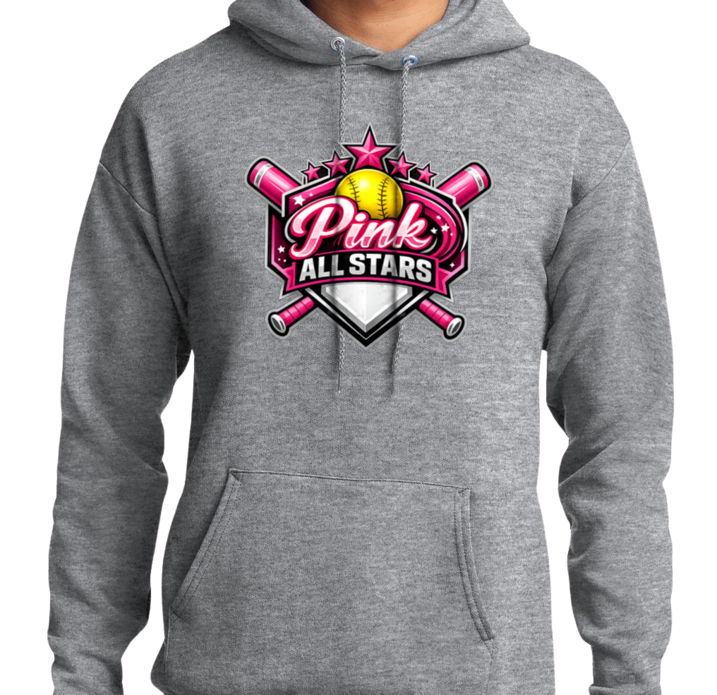 Pink All Stars Pullover Hoodie - Gray