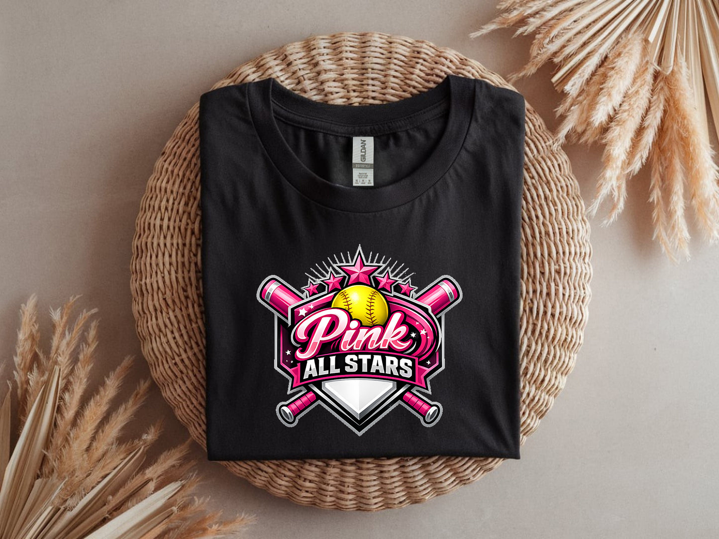 Pink All Stars Softstyle T-Shirt - Black