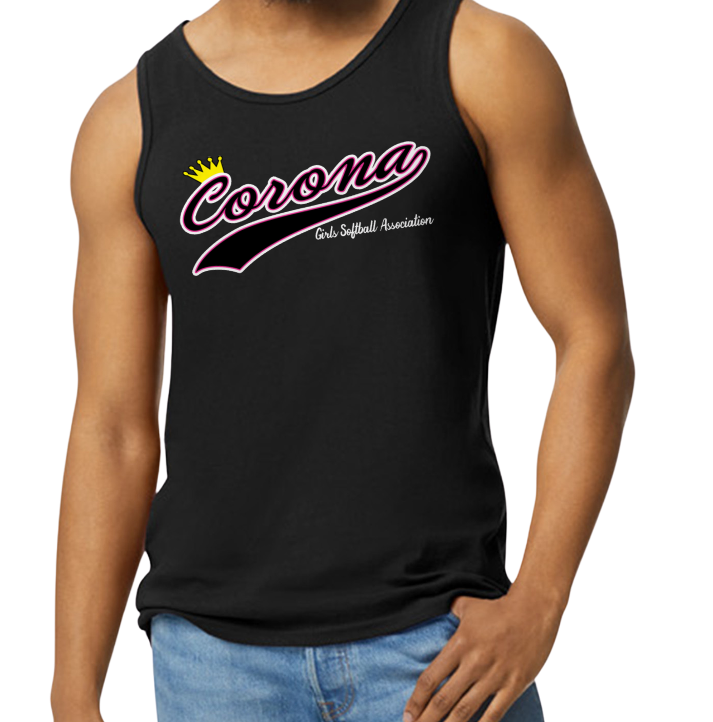 Corona Softball Men's Tank Top - Black (Style 2)