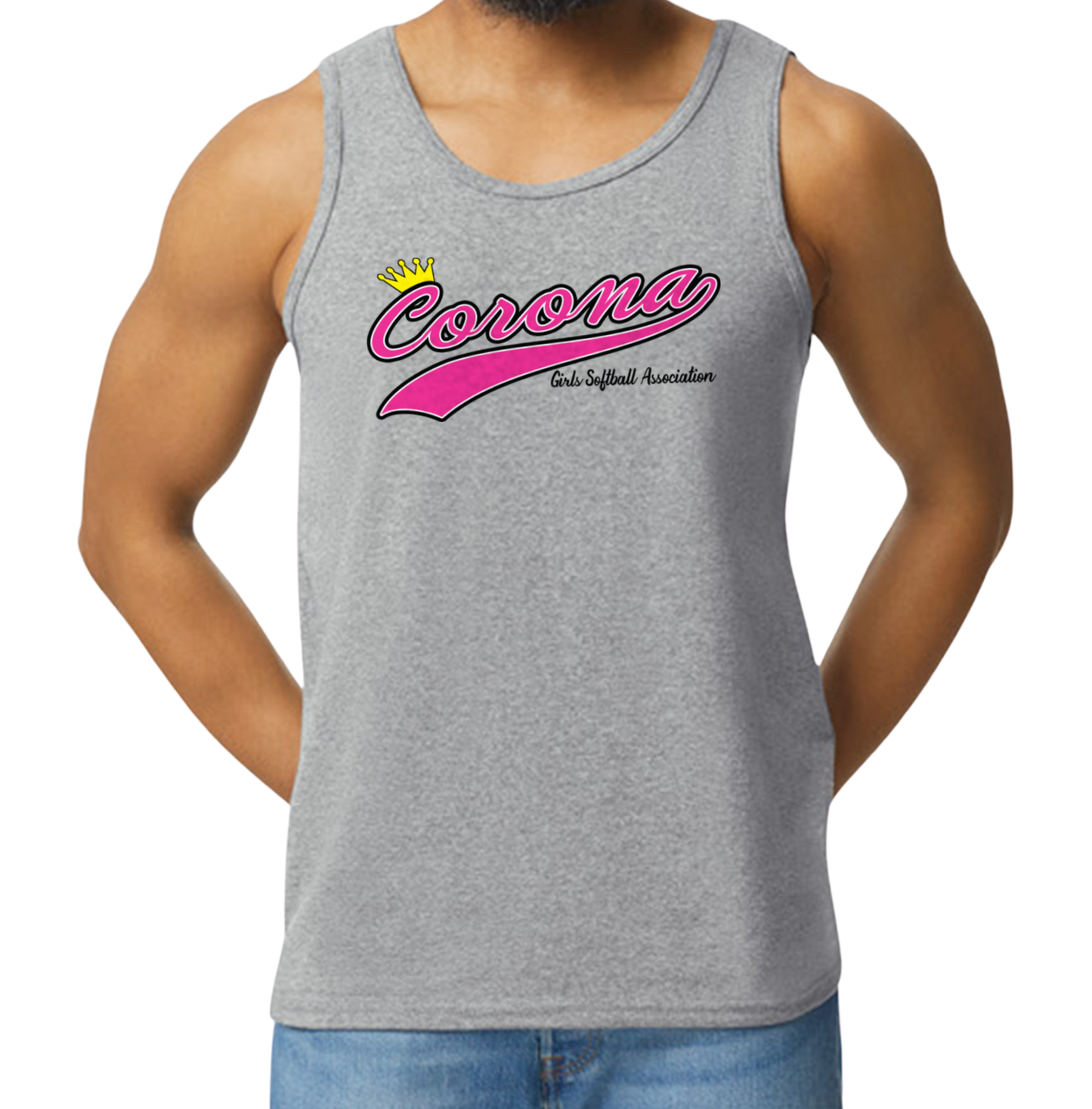 Corona Softball Men's Tank Top - Gray (Style 1)