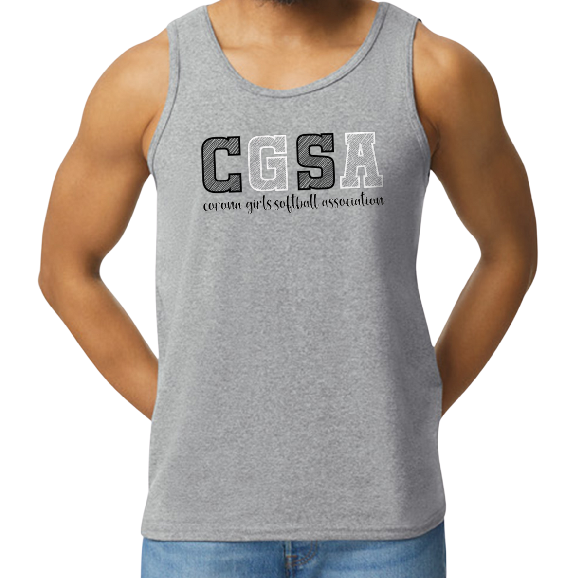Corona Softball Men's Tank Top - Gray (Style 6)