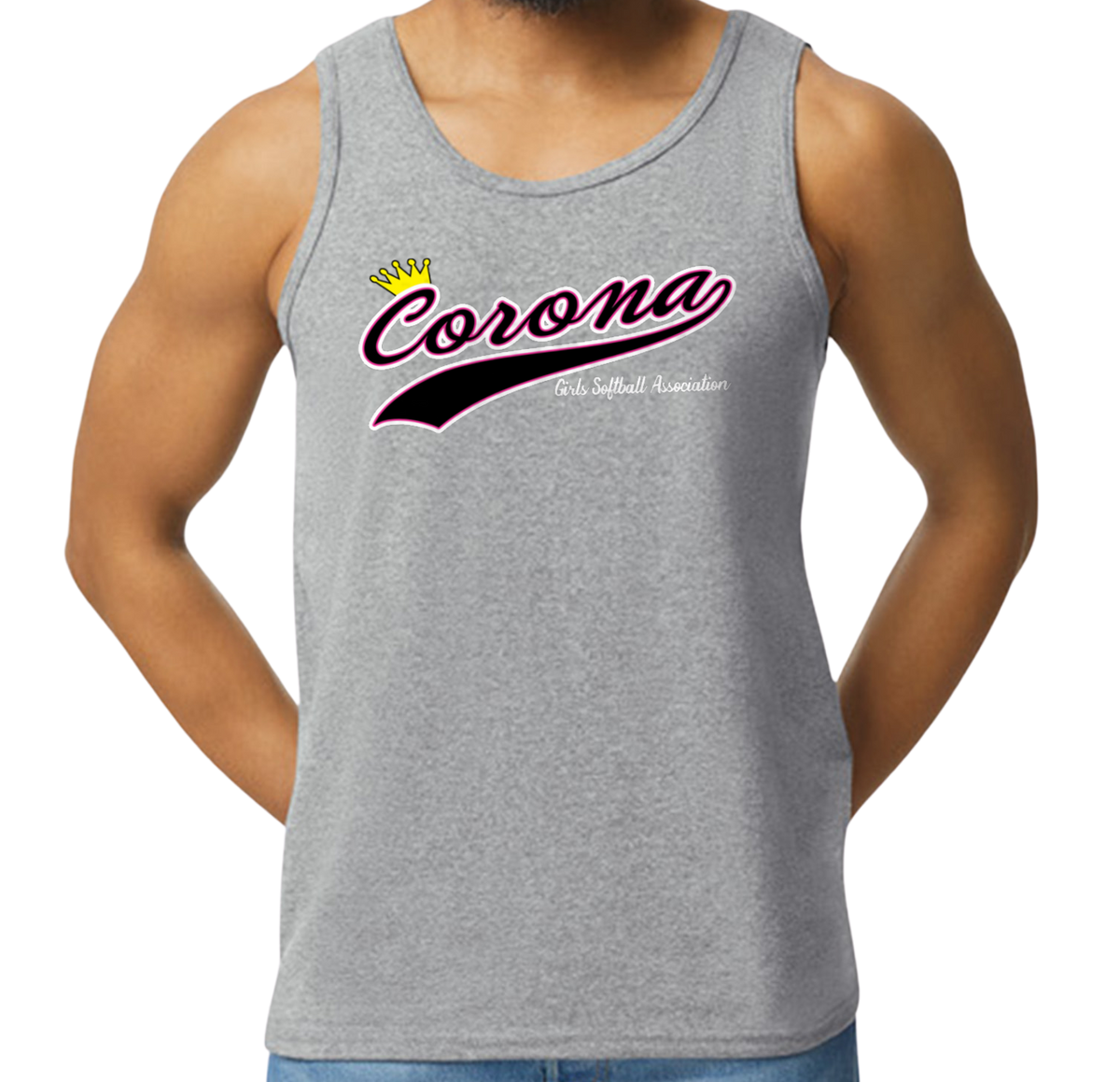 Corona Softball Men's Tank Top - Gray (Style 4)
