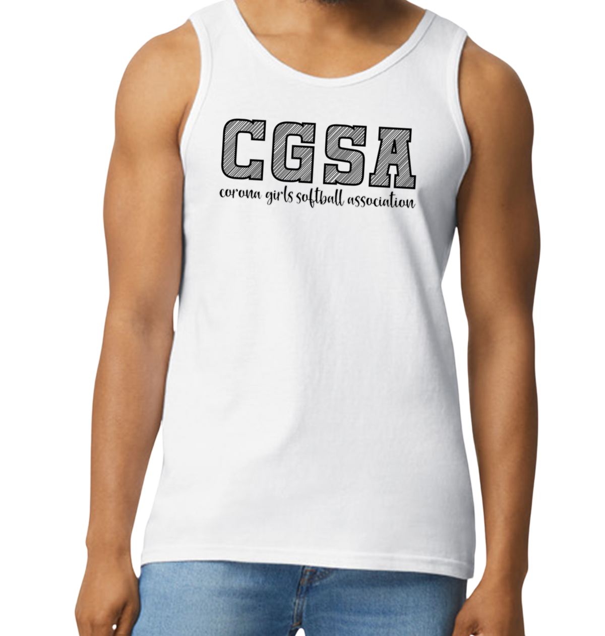 Corona Softball Men's Tank Top - White (Style 6)