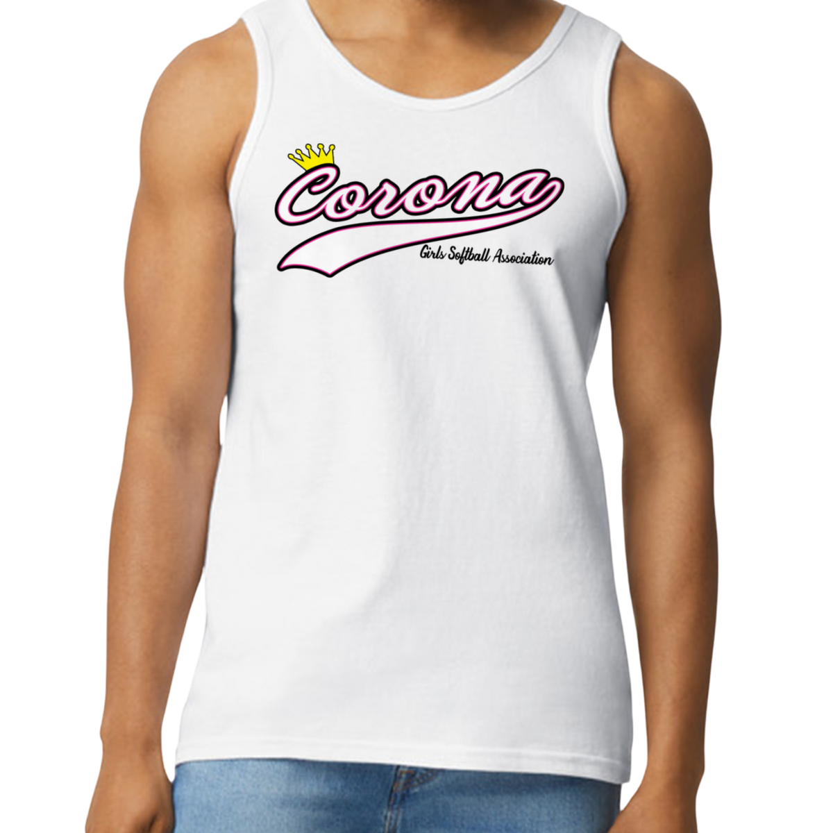Corona Softball Men's Tank Top - White (Style 3)