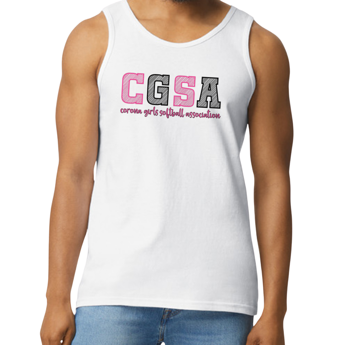 Corona Softball Men's Tank Top - White (Style 5)
