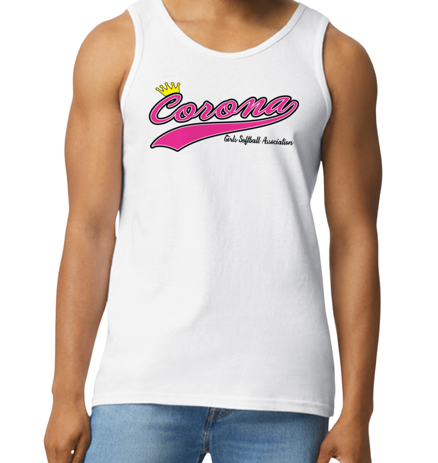 Corona Softball Men's Tank Top - White (Style 1)