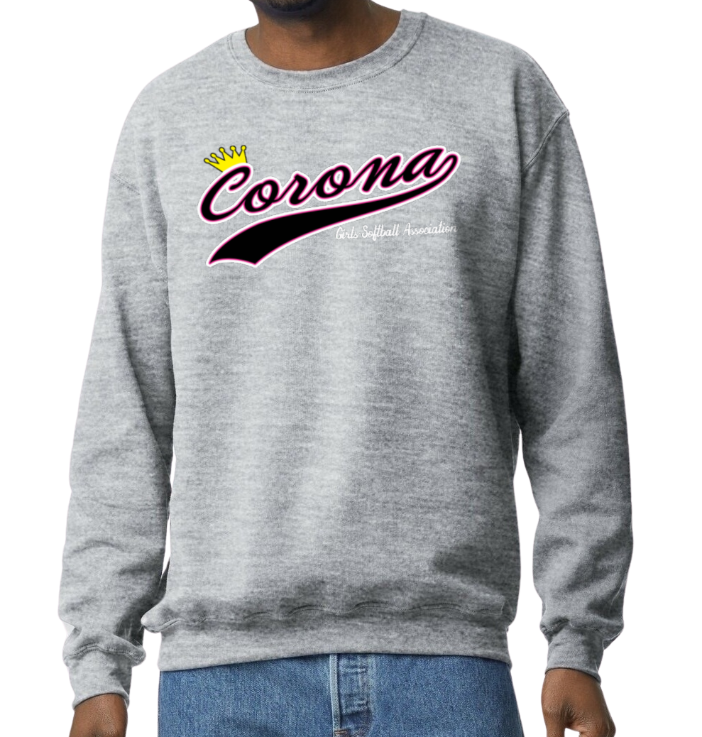 Corona Softball Crew Sweatshirt - Gray (Style 5)
