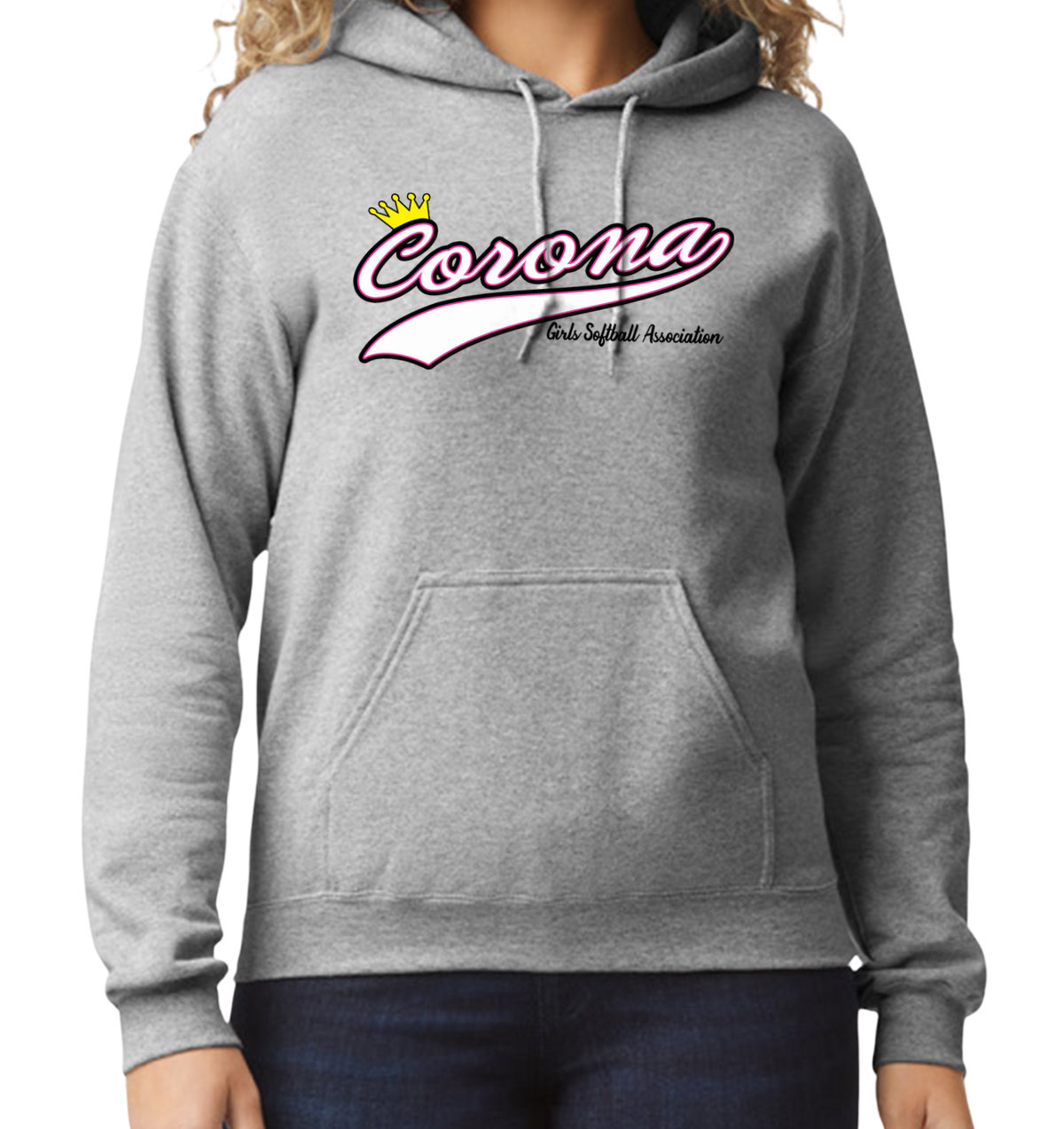 Corona Softball Pullover Hoodie - Gray (Style 7)