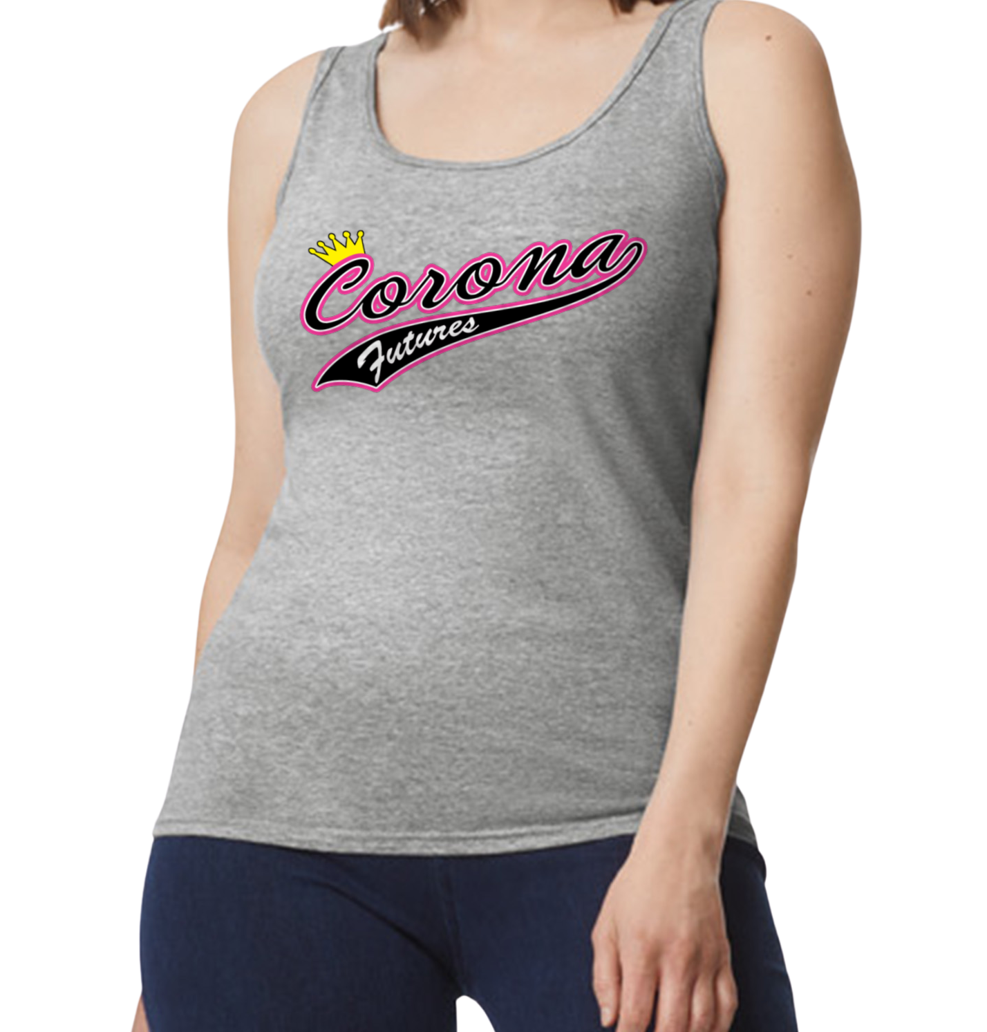 Corona Futures Softstyle Women's Fitted Tank Top - Gray (Style 3)