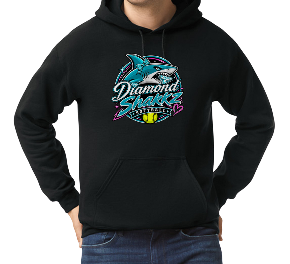Diamond Sharkz Pullover Hoodie - Black