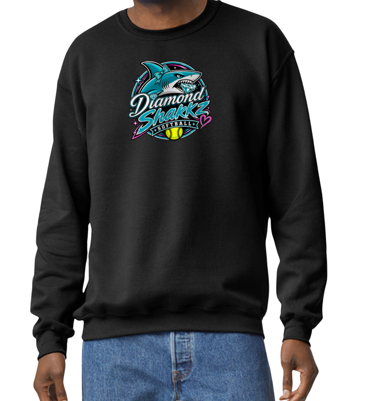 Diamond Sharkz Crew Sweatshirt - Black