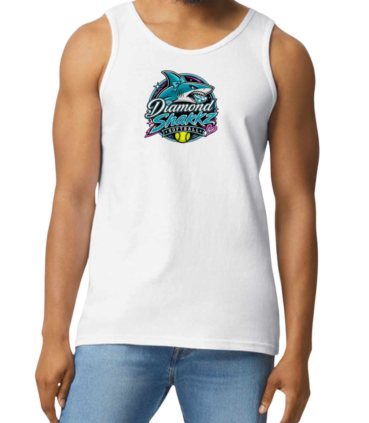 Diamond Sharkz Men's Tank Top - White