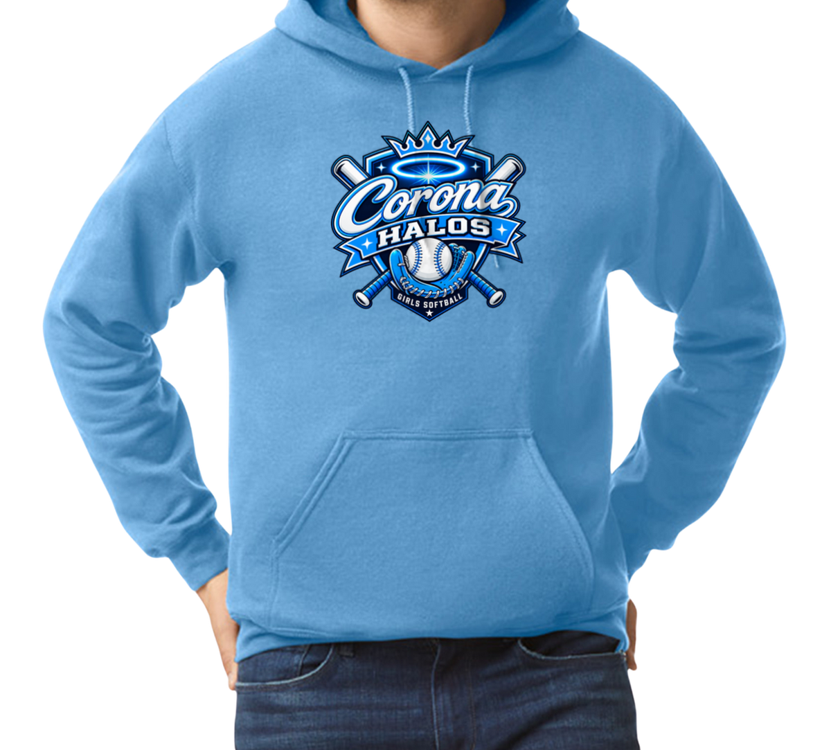 Corona Halos Pullover Hoodie - Blue