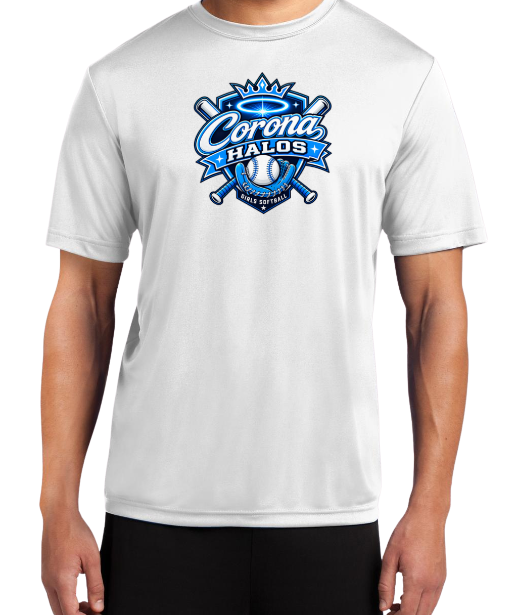 Corona Halos Dryfit Performance Tee - White