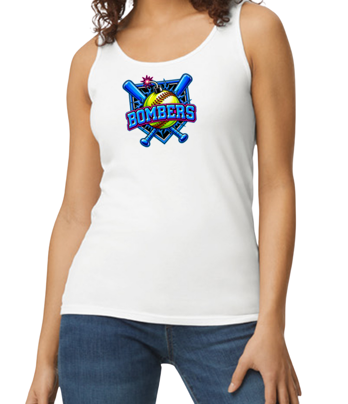 Bombers Softstyle Women's Fitted Tank Top - White