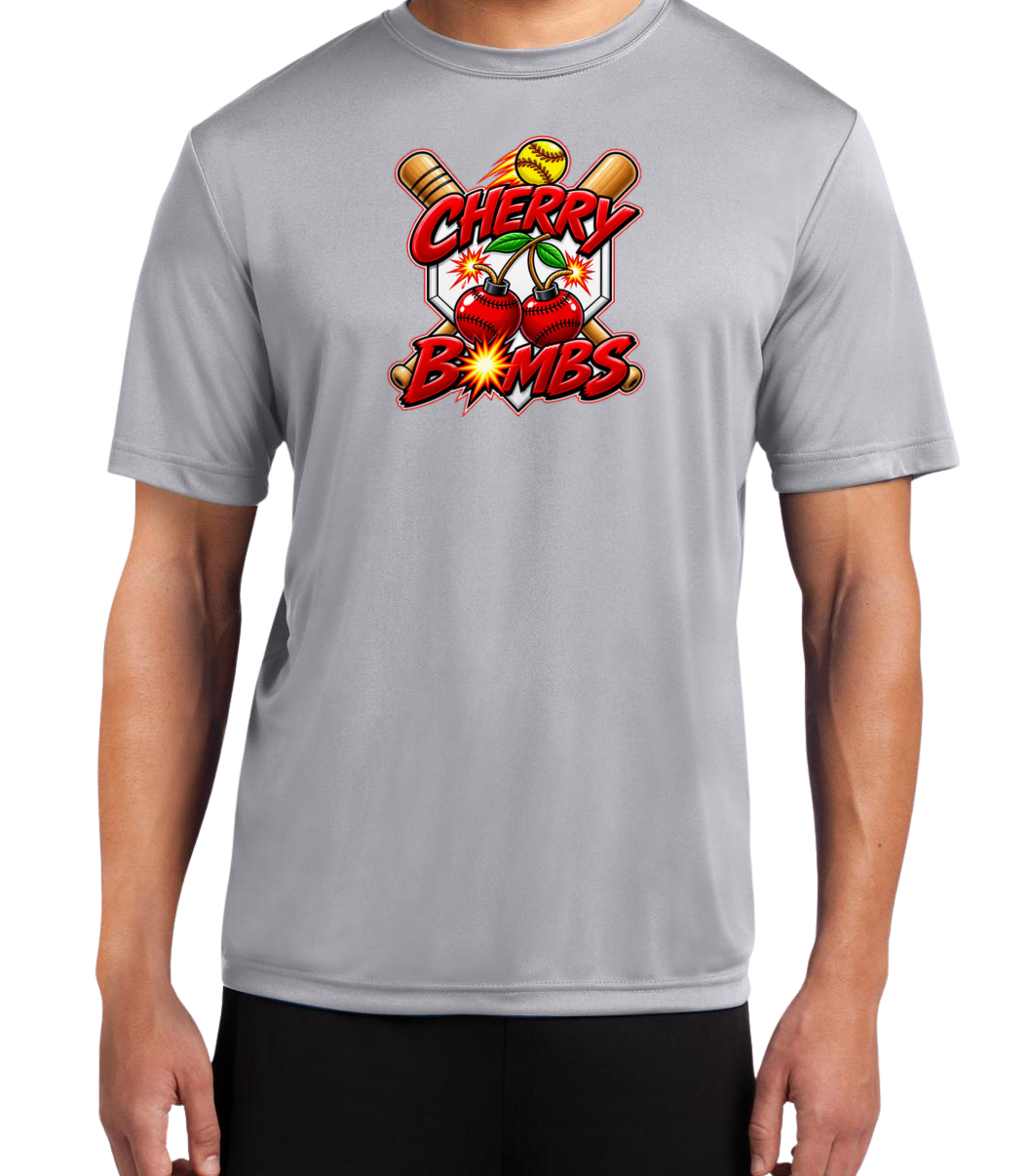 Cherry Bombs Dryfit Performance Tee - Gray