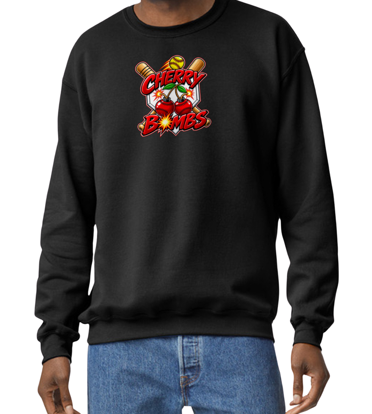 Cherry Bombs Crew Sweatshirt - Black