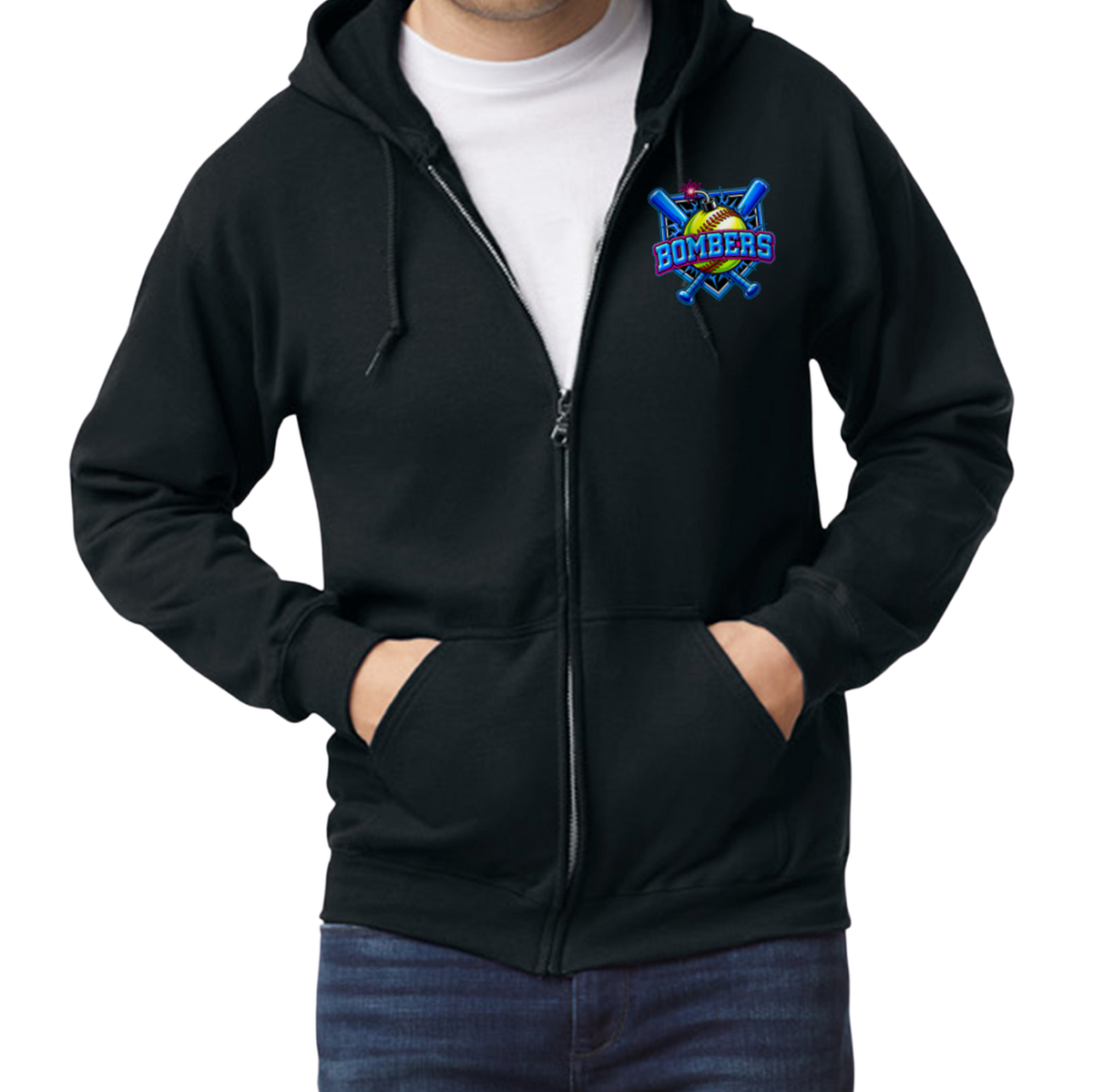 Bombers Zip-Up Hoodie - Black