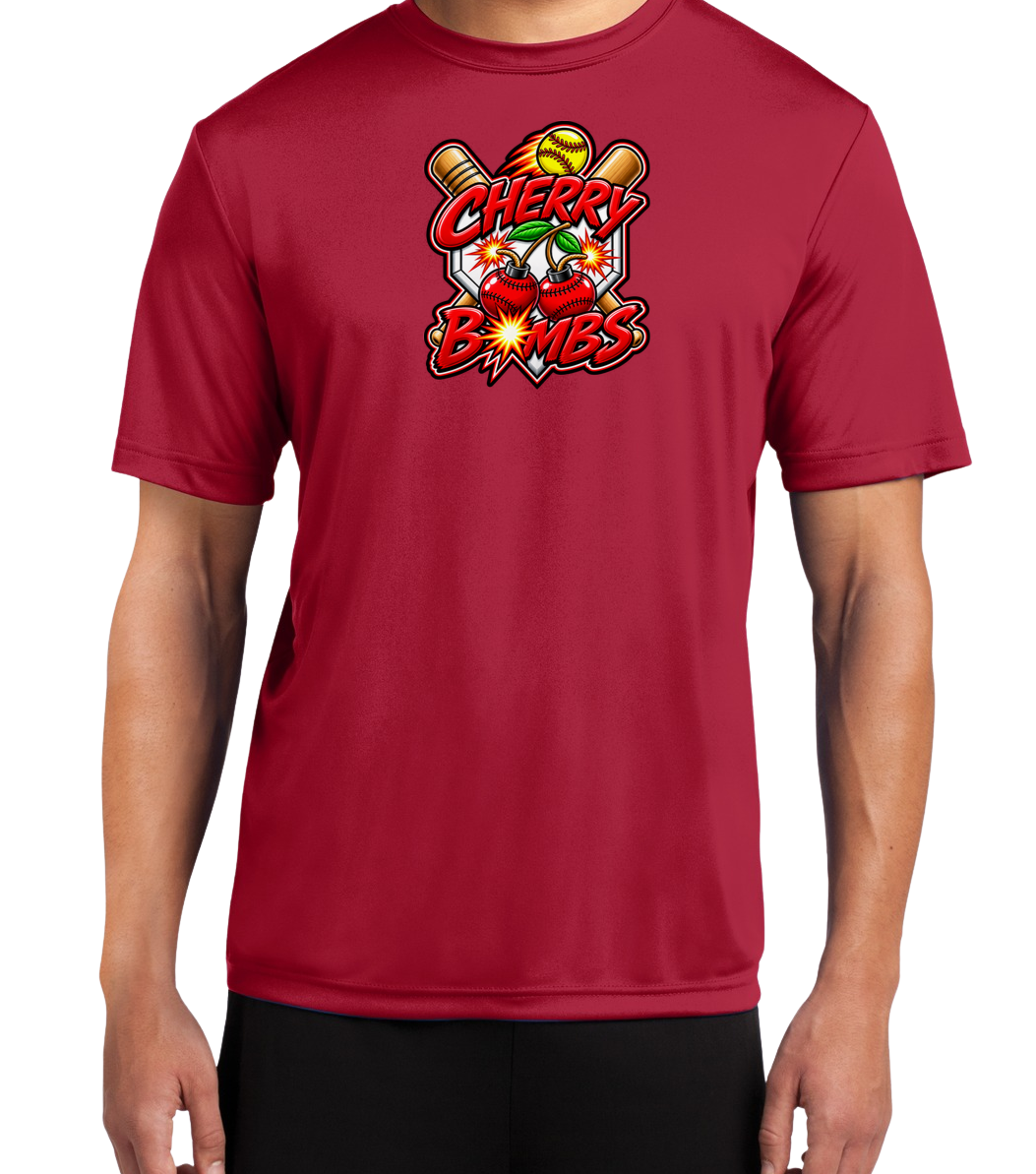Cherry Bombs Dryfit Performance Tee - Red