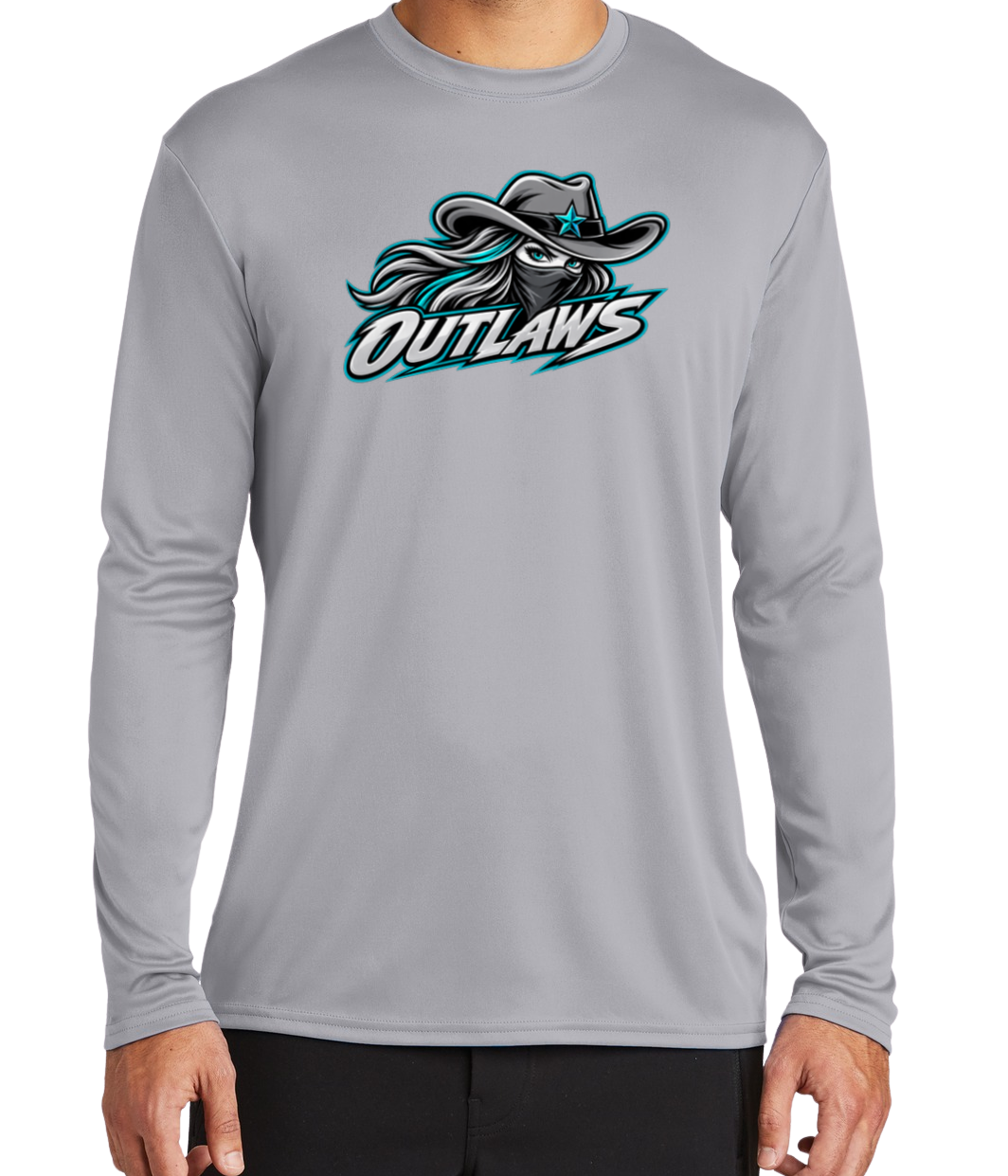 Outlaws Dryfit Long Sleeve Shirt - Gray