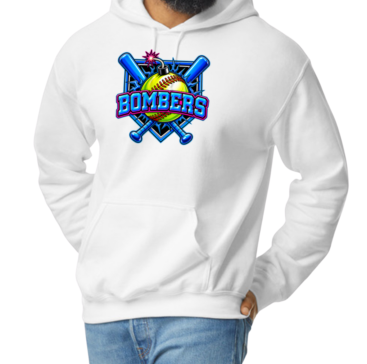 Bombers Pullover Hoodie - White