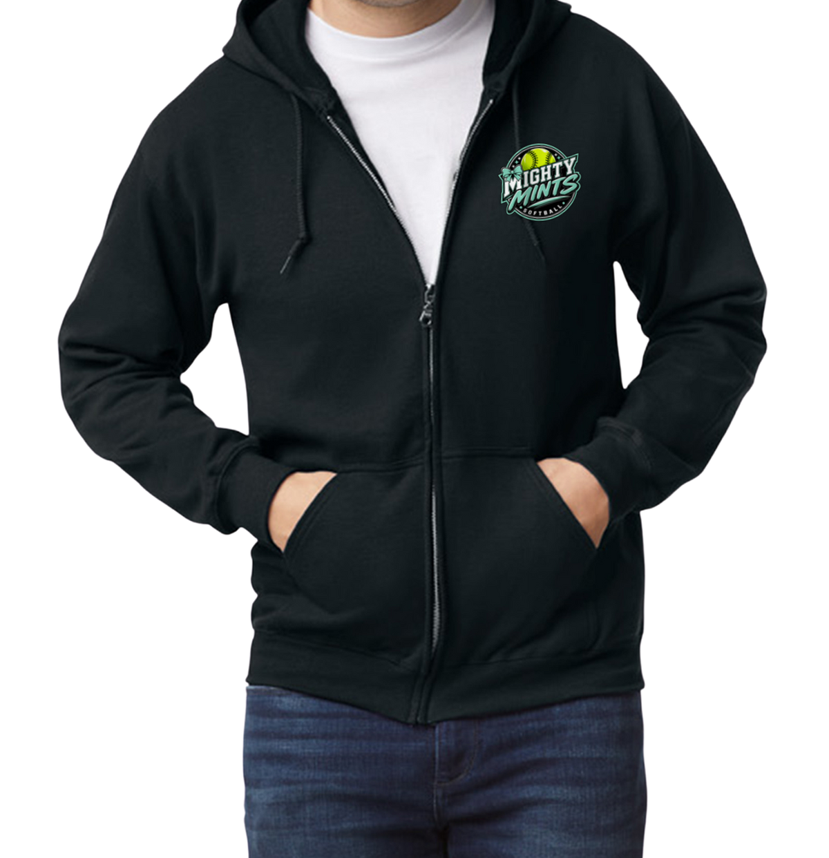 Mighty Mints Zip-Up Hoodie - Black