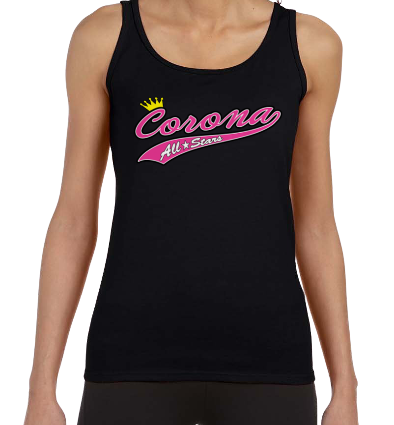 Corona All Stars Softstyle Women's Fitted Tank Top - Black (Style 1)