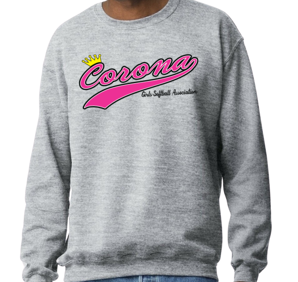 Corona Softball Crew Sweatshirt - Gray (Style 1)