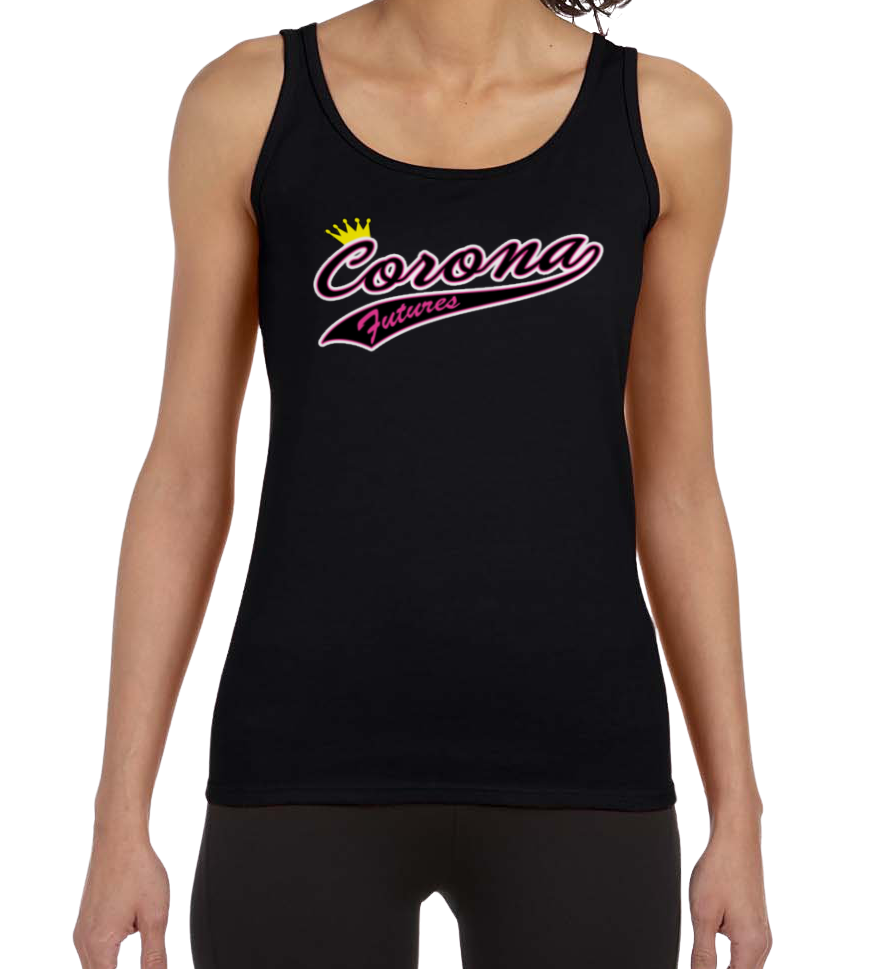 Corona Futures Softstyle Women's Fitted Tank Top - Black (Style 4)