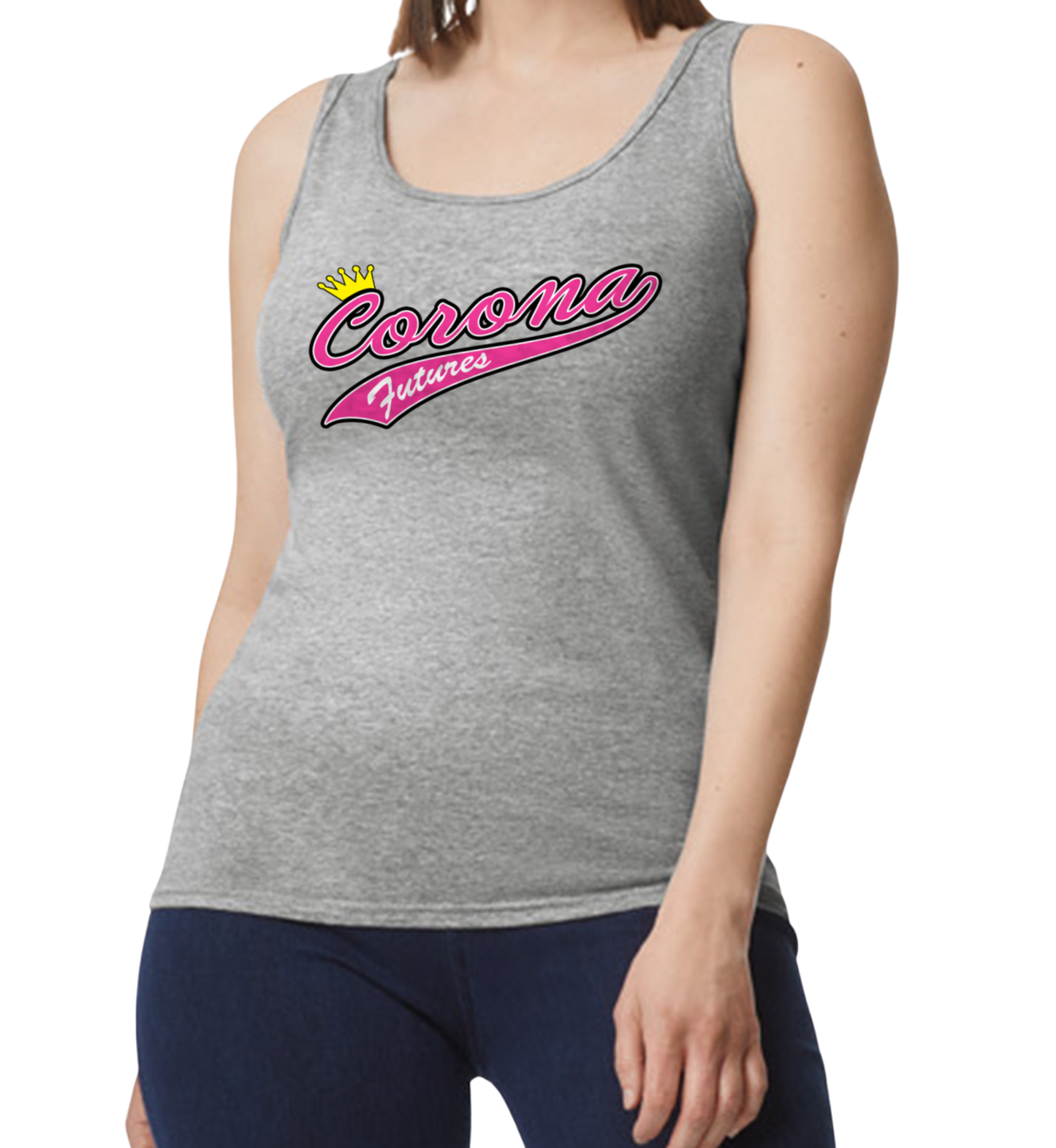Corona Futures Softstyle Women's Fitted Tank Top - Gray (Style 1)