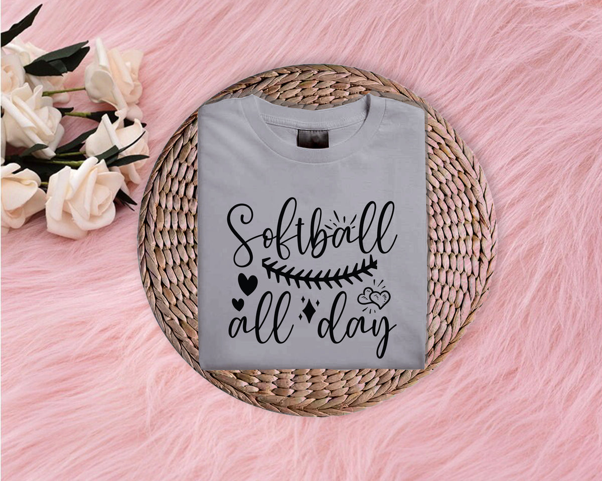 Softball All Day Softstyle T-Shirt (Multiple Colors)