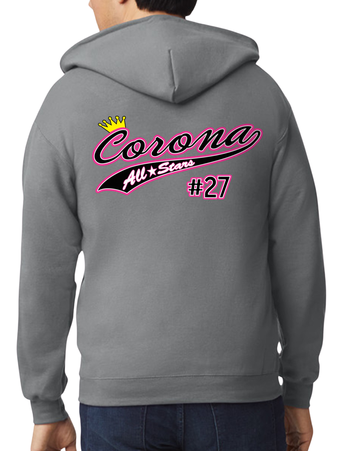 Corona All Stars Zip-Up Hoodie - Gray