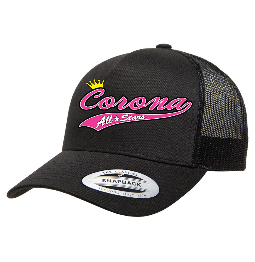 Corona All Stars Snapback Trucker Hat - Black (Style 1)