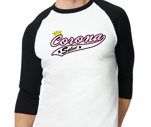 Corona Select Raglan 3/4 Sleeve T-Shirt - Black/White (Style 2)