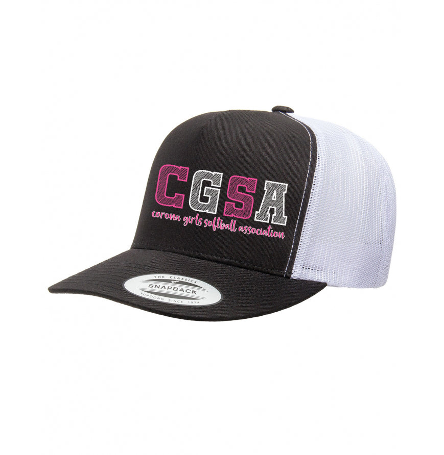 Corona Softball Snapback Trucker Hat - Black/White (Style 5)