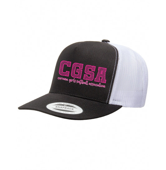 Corona Softball Snapback Trucker Hat - Black/White (Style 6)