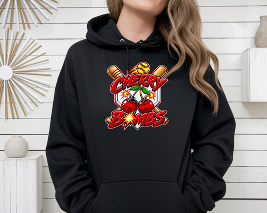 Cherry Bombs Pullover Hoodie - Black