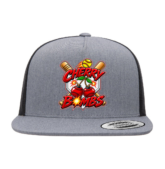 Cherry Bombs Snapback Trucker Hat - Gray/Black