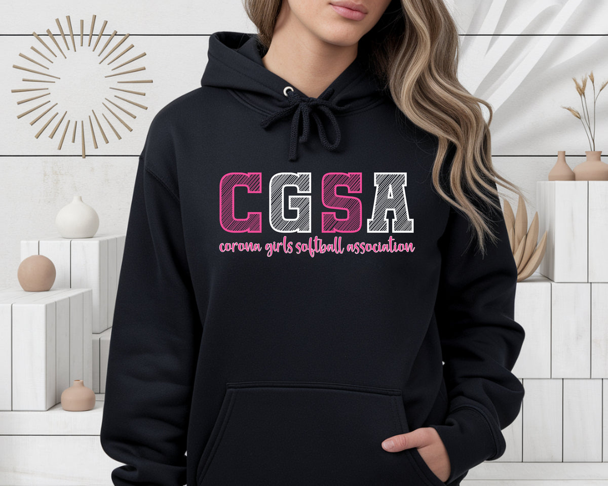 Corona Softball Pullover Hoodie - Black (Style 2)
