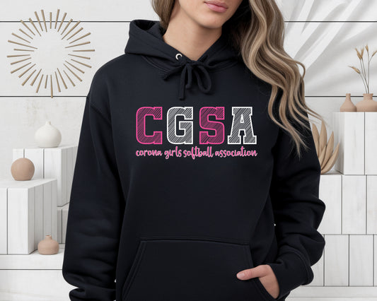 Corona Softball Pullover Hoodie - Black (Style 2)
