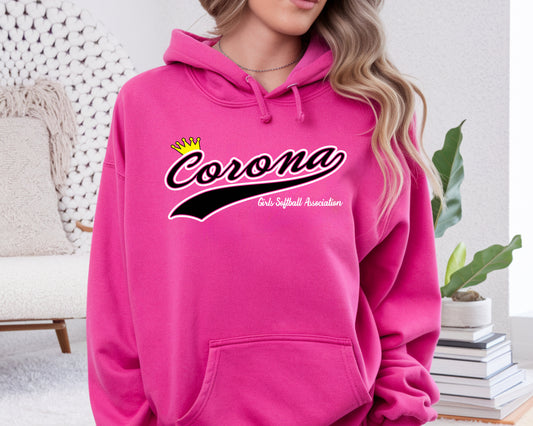 Corona Softball Pullover Hoodie - Pink (Style 1)