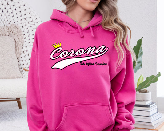 Corona Softball Pullover Hoodie - Pink (Style 2)