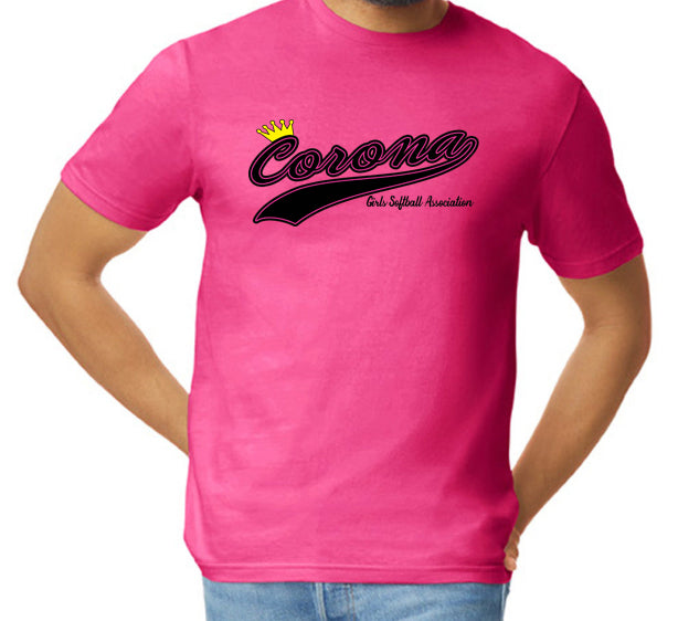 Corona Softball Softstyle T-Shirt - Pink (Style 3)