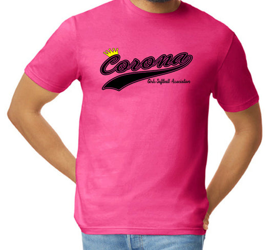 Corona Softball Softstyle T-Shirt - Pink (Style 3)
